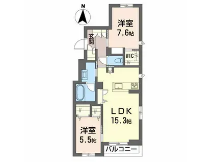 アミコート泉中央(2LDK/1階)の間取り写真