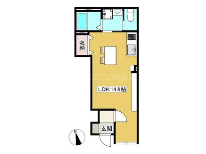 ヴィラ・竹ノ花(ワンルーム/1階)の間取り写真