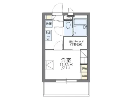 大和田II(1K/1階)の間取り写真