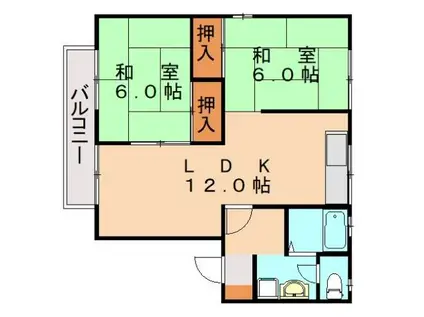 セジュールプロプルB棟(2LDK/2階)の間取り写真