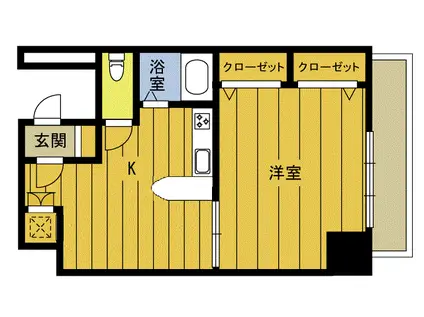 パレ・ドール別府II(1LDK/11階)の間取り写真