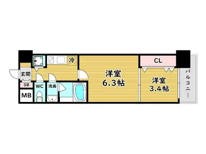 スプランディッドVIII(2K/9階)の間取り写真