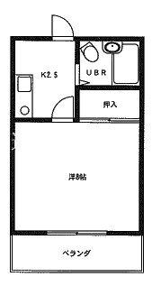 MAKANAII(1K/2階)の間取り写真