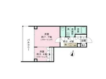 プリューム中野坂上(2K/6階)の間取り写真