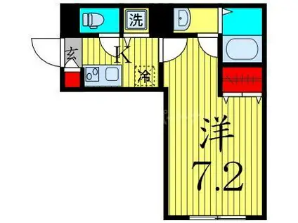 ウッディー ベル(1K/2階)の間取り写真