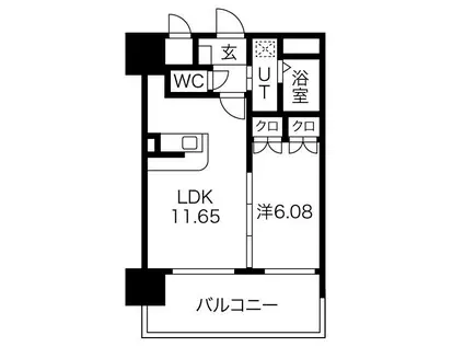 アルティザ仙台花京院(1LDK/11階)の間取り写真
