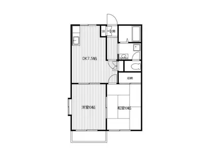 テラス・ウィステリアC(2DK/2階)の間取り写真