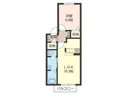 サンヒルズ(1LDK/2階)の間取り写真