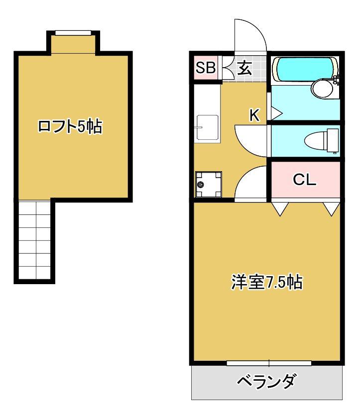 グランテージ加納(1K/5階)の間取り写真