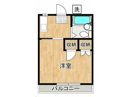 城ケ丘ハイツ(ワンルーム/2階)の間取り写真