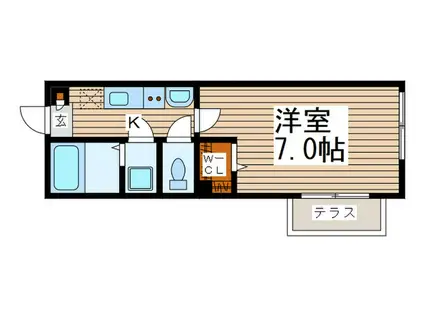 フランシール(1K/1階)の間取り写真