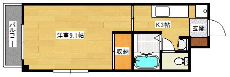 フェニックス21(1K/2階)の間取り写真