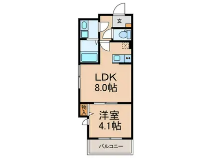 カサグランデVI(1LDK/1階)の間取り写真