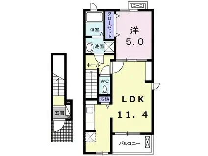 スターフィールド(1LDK/2階)の間取り写真