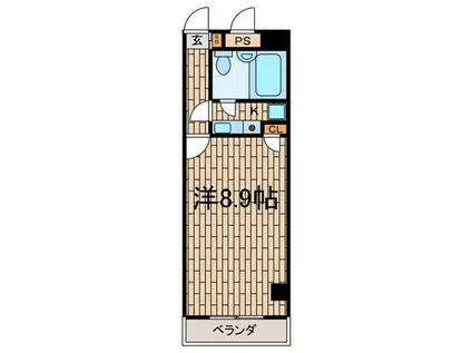 シャトー三宿(1K/3階)の間取り写真