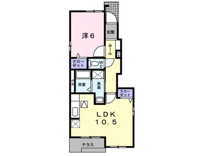 シュトラールIII(1LDK/1階)の間取り写真