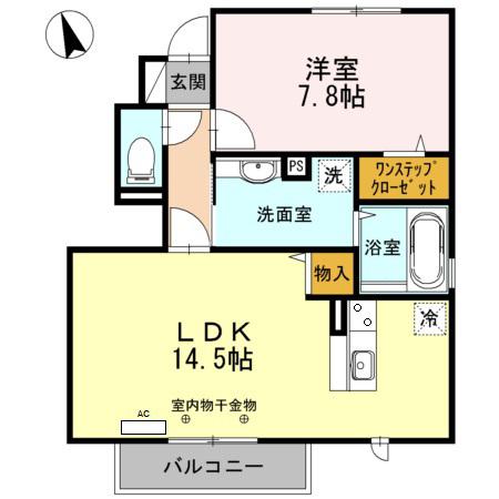 ヴェルドミールIII(1LDK/1階)の間取り写真