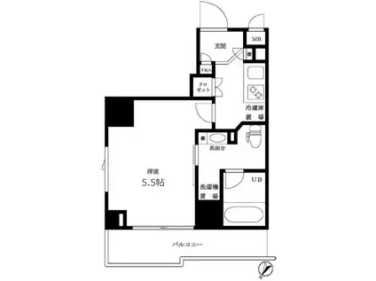 ルーブル大塚伍番館(1K/6階)の間取り写真