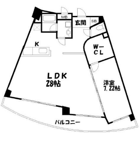BRIS中井(1LDK/9階)の間取り写真