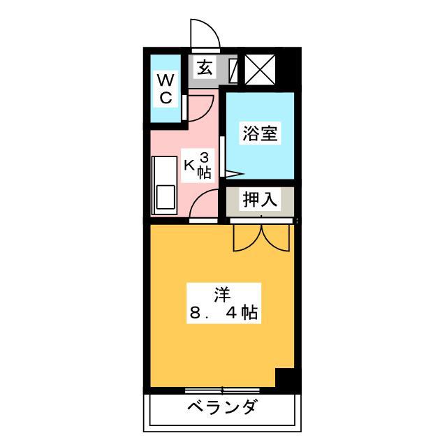 KENT HOUSE(1K/1階)の間取り写真
