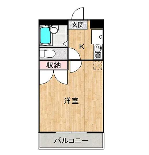 サンルーチェHARA(1K/3階)の間取り写真