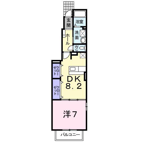 ネオ フレージュI(1LDK/1階)の間取り写真