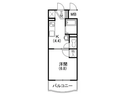 クレールアン(1K/3階)の間取り写真