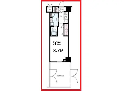 パティーナ十条デュオ(1K/1階)の間取り写真