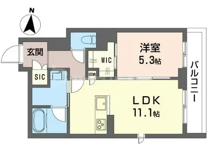 シャーメゾン ボヌール(1LDK/2階)の間取り写真