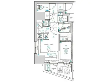 AXAS駒込アジールコート(1DK/7階)の間取り写真