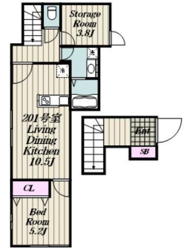 GARDEN TERRACE 都立家政(2LDK/2階)の間取り写真
