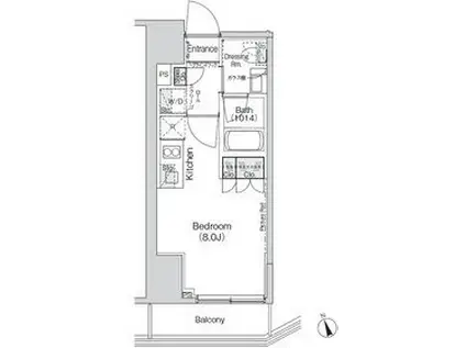 BELLE VUE新橋 ベルヴュ―新橋(ワンルーム/4階)の間取り写真