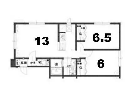 ルミエールフラリエ(2LDK/1階)の間取り写真