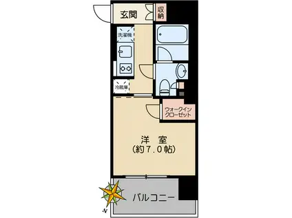 パークリュクス本駒込ステーションプレミア(1K/3階)の間取り写真