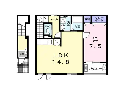 ANAN(1LDK/1階)の間取り写真