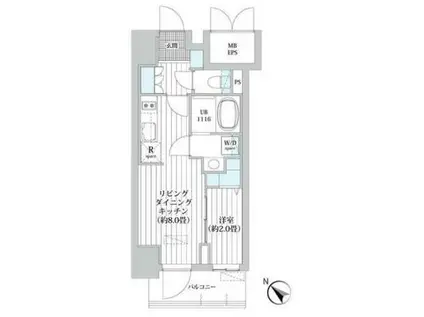 オーパスホームズ南行徳(1LDK/5階)の間取り写真