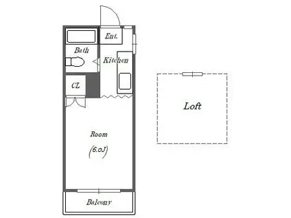 ロフティーキャンパス(1K/1階)の間取り写真