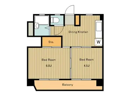 丸善高円寺ハイツ(2DK/3階)の間取り写真