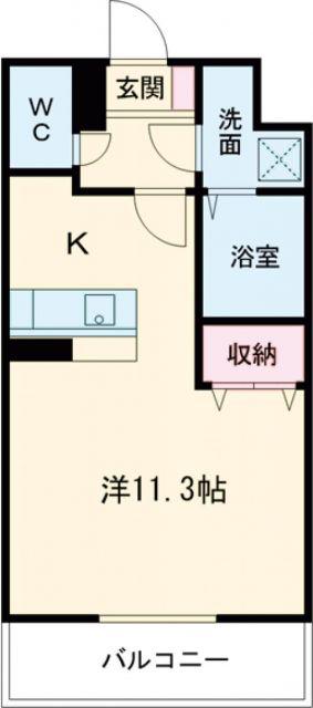 グランバロン イースト(ワンルーム/4階)の間取り写真