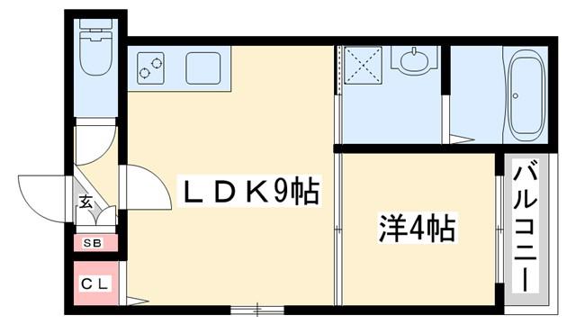 ARUO29(1LDK/1階)の間取り写真