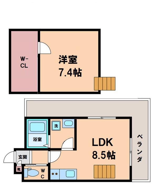 グレース長居(1LDK/6階)の間取り写真