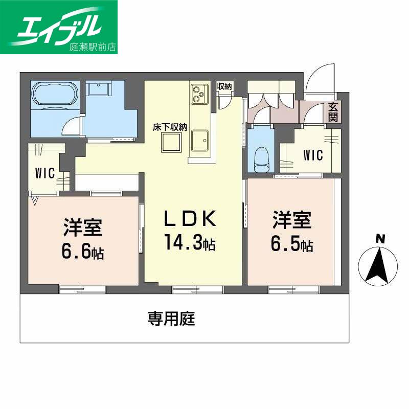 レーベンエイトII(2LDK/1階)の間取り写真