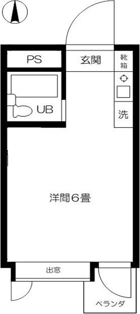 PARK AVENUE エム(ワンルーム/1階)の間取り写真
