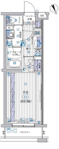 プライズ高井戸DUO(1K/3階)の間取り写真
