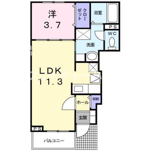 グランジェV(1LDK/1階)の間取り写真