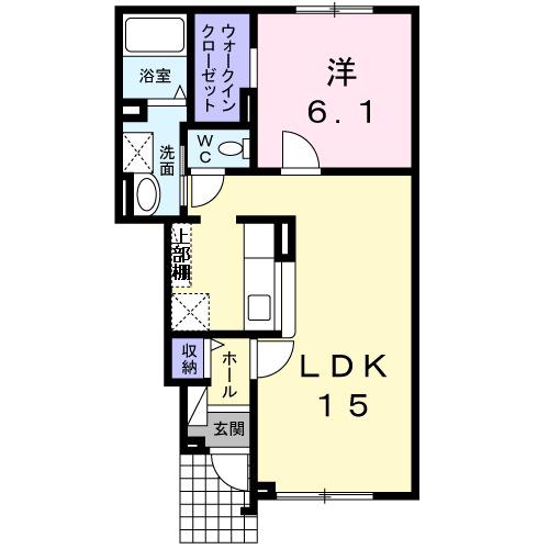 グランボヌールI(1LDK/1階)の間取り写真