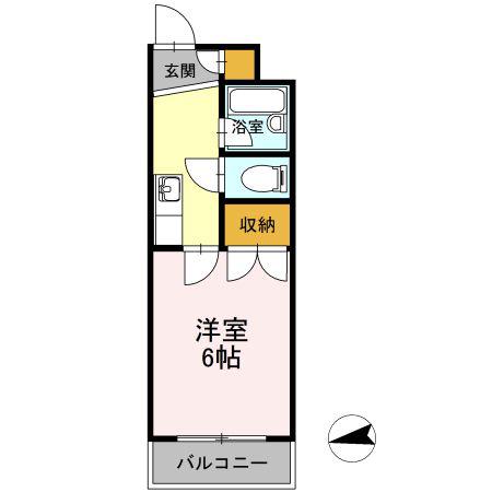 平成第二ビル(1K/1階)の間取り写真