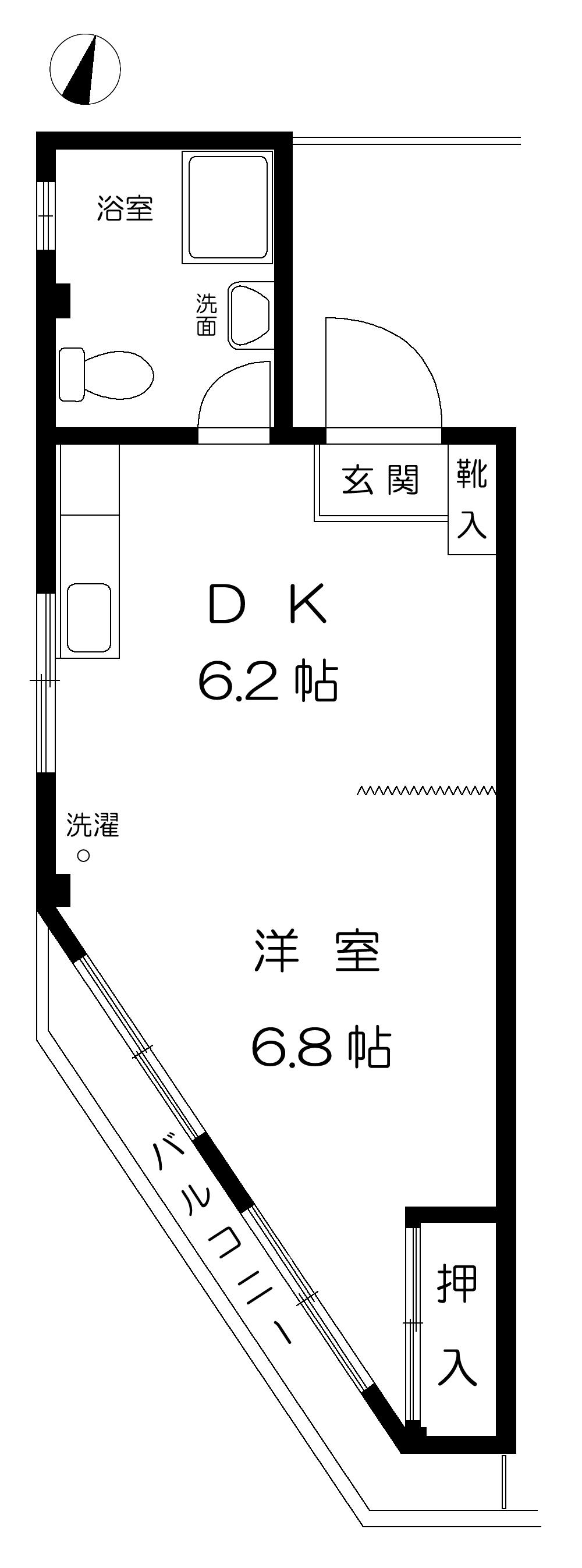 コーポタバヤシ(1DK/3階)の間取り写真