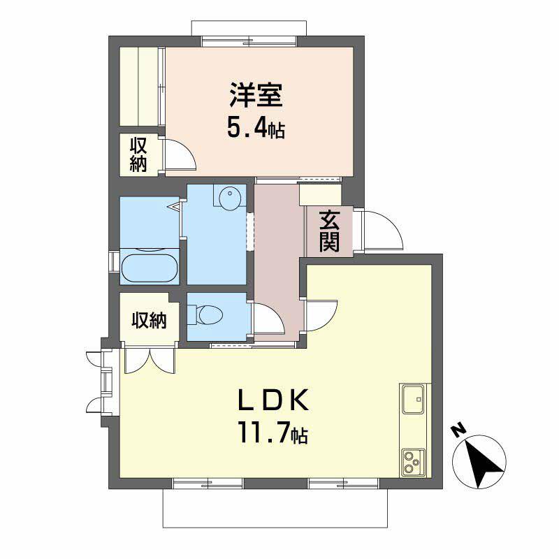 デムールノアン(1LDK/2階)の間取り写真