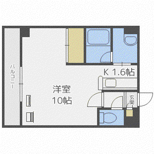 ARGENT菊水(1K/2階)の間取り写真